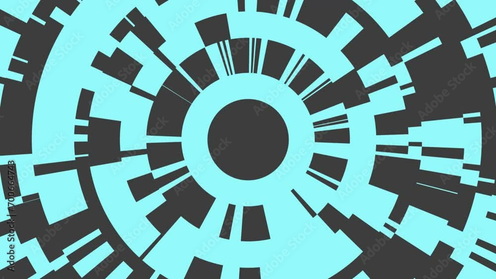Poster gray blue circular rotating background in high tech style. rendering animation.