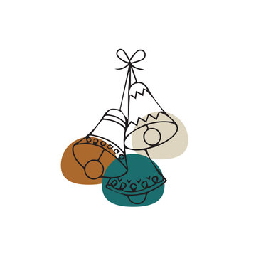 recommend clip art: Christmas bell one line art illustration