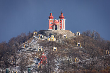 Banska Stiavnica, Slovakia is one of the most beautiful towns in Europe. Calvary on the hill is a...