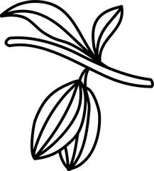Cacao tree Cocoa and Chocolate Product Drawing Doodle Vector Illustration
