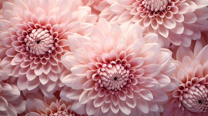 The visual harmony of symmetrical chrysanthemum flowers. Generative Ai