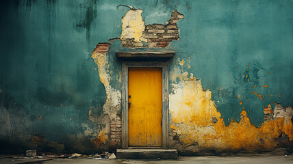 old door in wall