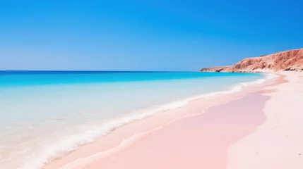Papier peint  Plage d'Elafonissi, Crète, Grèce Beach with pink sand, clear calm weather, daylight