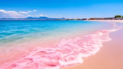 Acrylic prints Elafonissi Beach, Crete, Greece Beach with pink sand, clear sunny weather
