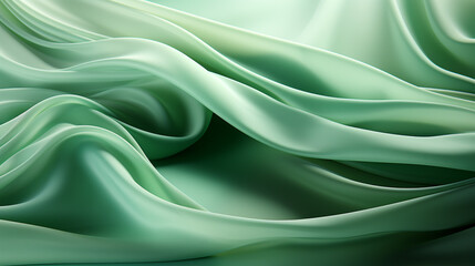 Obraz premium Green silky wave background. The wave is smooth and flowing, and it creates a sense of movement and energy.