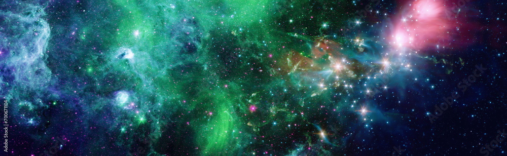 Wall mural stars and galaxies in outer space showing the beauty of space exploration. elements furnished by nas