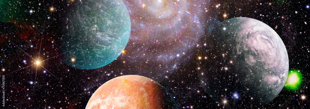 Wall mural nebula and open cluster of stars in the universe. abstract astronomical galaxy. elements of this ima