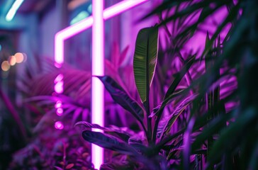 neon lights in the jungle frame