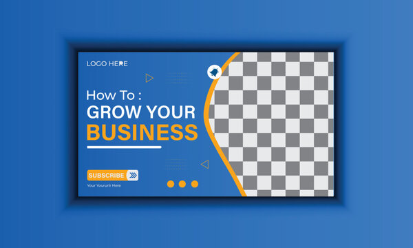 Corporate business  you tube video thumbnail template design