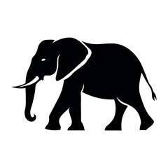 Elephant black vector icon on white background