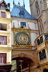 Fototapeta na wymiar Rouen, France - june 13 2023: Gros Horloge