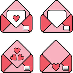 set of icons mail love