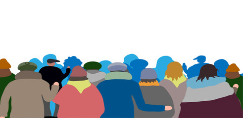 a group of people with their backs turned. vector graphics for background or illustration