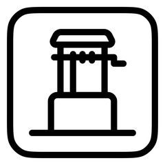 Editable water well vector icon. Water source, rural, structure. Part of a big icon set family. Perfect for web and app interfaces, presentations, infographics, etc