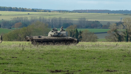 FV4034 Challenger 2 II main battle tank across a field. Wilts UK 
