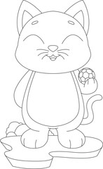 Cat Handball player Handball Sports Animal Vector Graphic Art Illustration