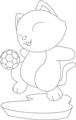Cat Soccer player Soccer Sports Animal Vector Graphic Art Illustration