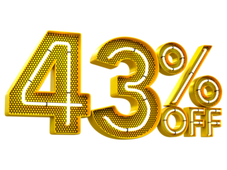 Special offer sale 43% discount sale tags 3d number concept discount promotion sale offer price sign
