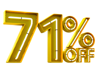 Special offer sale 71% discount sale tags 3d number concept discount promotion sale offer price sign