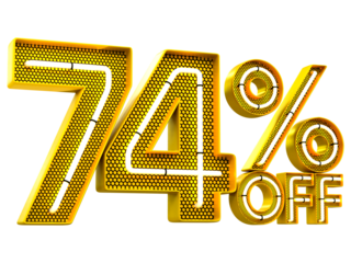 Special offer sale 74% discount sale tags 3d number concept discount promotion sale offer price sign