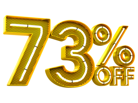 Special offer sale 73% discount sale tags 3d number concept discount promotion sale offer price sign