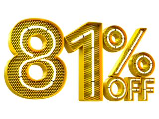 Special offer sale 81% discount sale tags 3d number concept discount promotion sale offer price sign