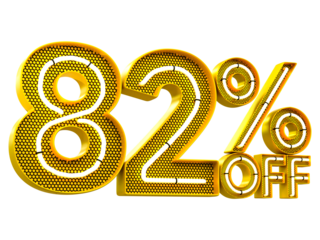 Special offer sale 82% discount sale tags 3d number concept discount promotion sale offer price sign