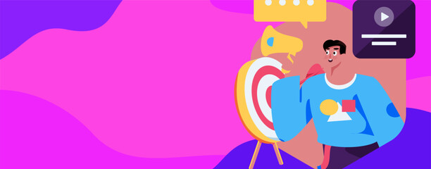 Flat vector illustration of business people operating work scene
