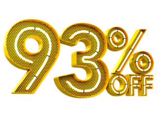 Special offer sale 93% discount sale tags 3d number concept discount promotion sale offer price sign