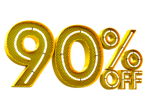 Special offer sale 90% discount sale tags 3d number concept discount promotion sale offer price sign