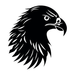Fototapeta premium Eagle black vector icon on white background