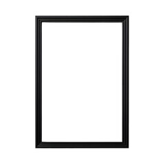 Rich black frame isolated on png background.