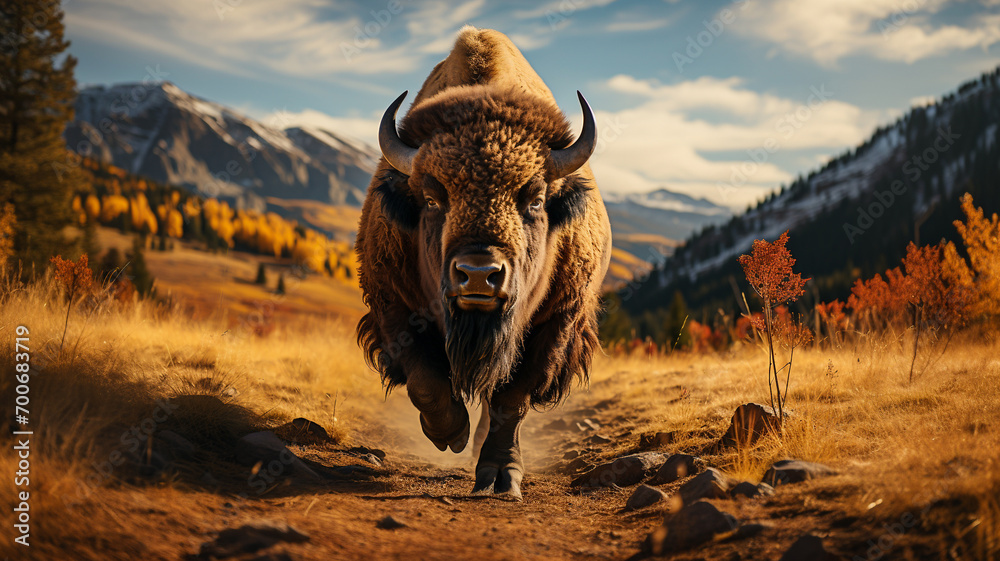 Wall mural Portrait of Bison