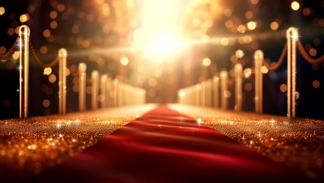 Red carpet with light luxury design concept video background looping 4k for live wallpaper
