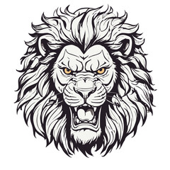 Lion face logo symbol vector image. Illustration of the jungle king with wild face for logo or tatt0o art