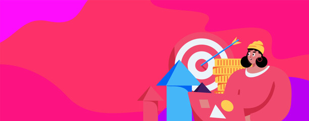 Flat vector illustration of business people operating work scene
