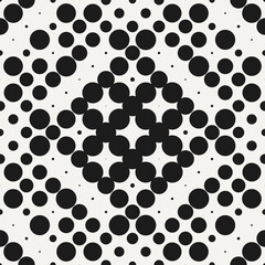 Abstract Monochrome Dot Vector Seamless Pattern Design