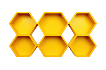 Beautiful Yellow Hexagonal Rack On Transparent Background 
