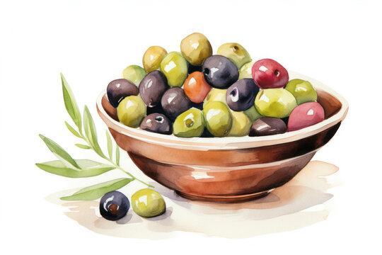 Vegetarian mediterranean healthy olive cooking green background ingredient branch vegetable greek oil food