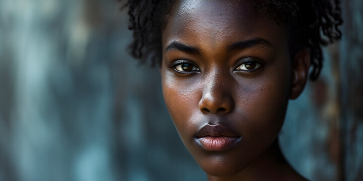 A beautiful black woman with a strong background,