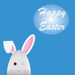 happy easter card with  bunny
