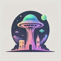 Alien Town Logo Design EPS format Very Cool 