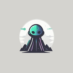 Alien Town Logo Design EPS format Very Cool 