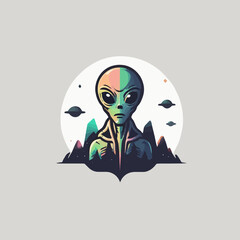 Alien Town Logo Design EPS format Very Cool 