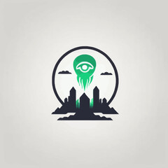 Alien Town Logo Design EPS format Very Cool 