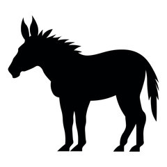 Donkey black vector icon on white background