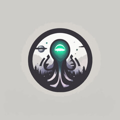 Alien Town Logo Design EPS format Very Cool 