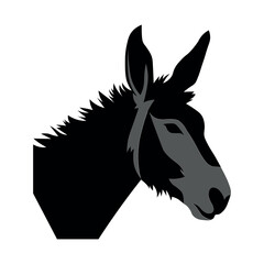Donkey black vector icon on white background