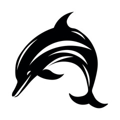 Dolphin black vector icon on white background