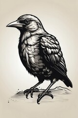 Bird tilted its head to the side icon, mono black glyph 2d stamp